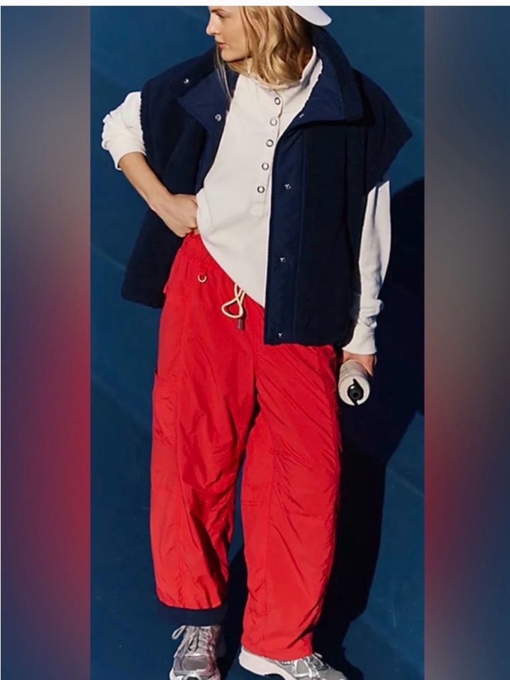 Free People Movement In The Wild Fleece Lined Pants 🔥 Victory Red Size L